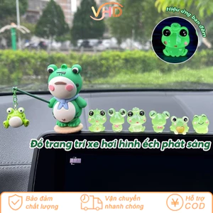【Bộ Ếch Dạ Quang Mini Đa Năng】Phát Sáng Đêm, Xanh Cute, Trang Trí Xe Máy/Ô Tô/Bàn Làm Việc/Bể Cảnh