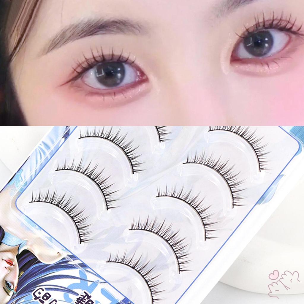 Full Strip Lông Mi Giả Tự Nhiên Dày Đặc Với Dây Cotton Co Giãn Cao Để Mặc Hàng Ngày Màu Đen C-Curl