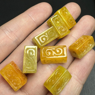 Mặt dây chuyền jadeite vàng 16mm vuông thẳng tự làm