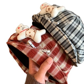 Mũ Beret hoa vải mèo dễ thương nữ - Mũ bát giác lộn mép, dành cho đầu lớn, làm khuôn mặt nhỏ, mũ báo chí họa sĩ dễ phối hợp