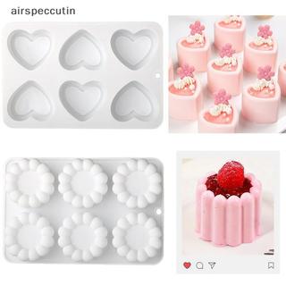 Airspecutin 3D Trái Tim / Ngôi Sao / Tròn / Vuông Hoa Pudding Silicone Mousse Khuôn DIY Món Tráng Miệng Khuôn Socola Dụng Cụ Trang Trí Bánh Máy Nướng EN