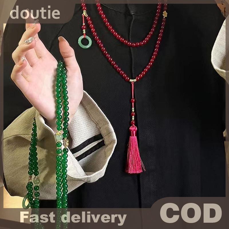 Doutie Vòng Cổ Đá Tự Nhiên Xanh Pha Lê Cho Nữ - Phù Hợp Cầu Nguyện và Thiền
