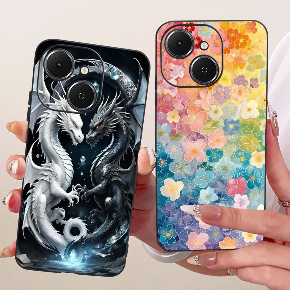 Ốp lưng Tecno Spark 40C Vỏ bướm thời trang Mèo dễ thương Vỏ silicon màu đen ngộ nghĩnh Tecno KM4k