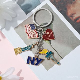 [Mặt dây chuyền] Móc khóa kỷ niệm độc lập của Hoa Kỳ Bán chạy Hợp kim kẽm Túi nhỏ giọt dầu Bao bì Trang sức Quà tặng Mặt dây chuyền 9TJU