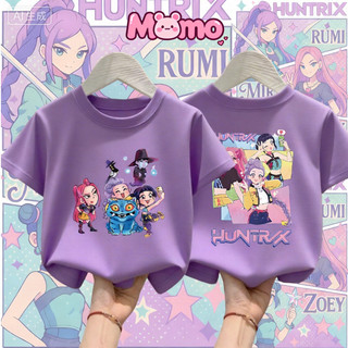 KPop Demon Hunters Huntrix Rujinu Cổ Tròn Unisex Áo Thun Trẻ Em Top