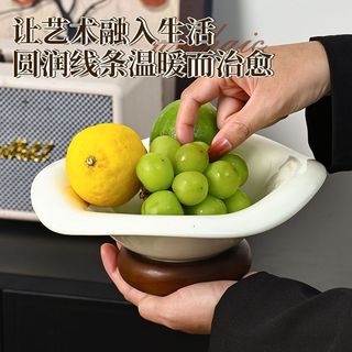 Retro Cổ Điển Phong Cách Mục Vụ Màu Trơn Acacia Gỗ Gốm Trái Cây Đĩa Thích Hợp Cho Gia Đình Phòng Khách Bàn Ăn Trang Trí Lưu Trữ Đồ Trang Trí Đĩa Ăn Nhẹ