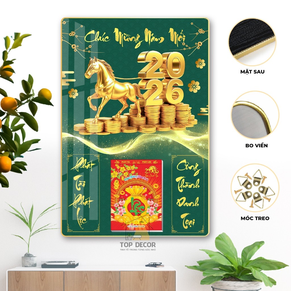 Lịch 2026 - Lốc lịch 10.3x14.3cm - 13x19cm lịch trung chữ số to, có ngày giờ hoàng đạo - Top Decor