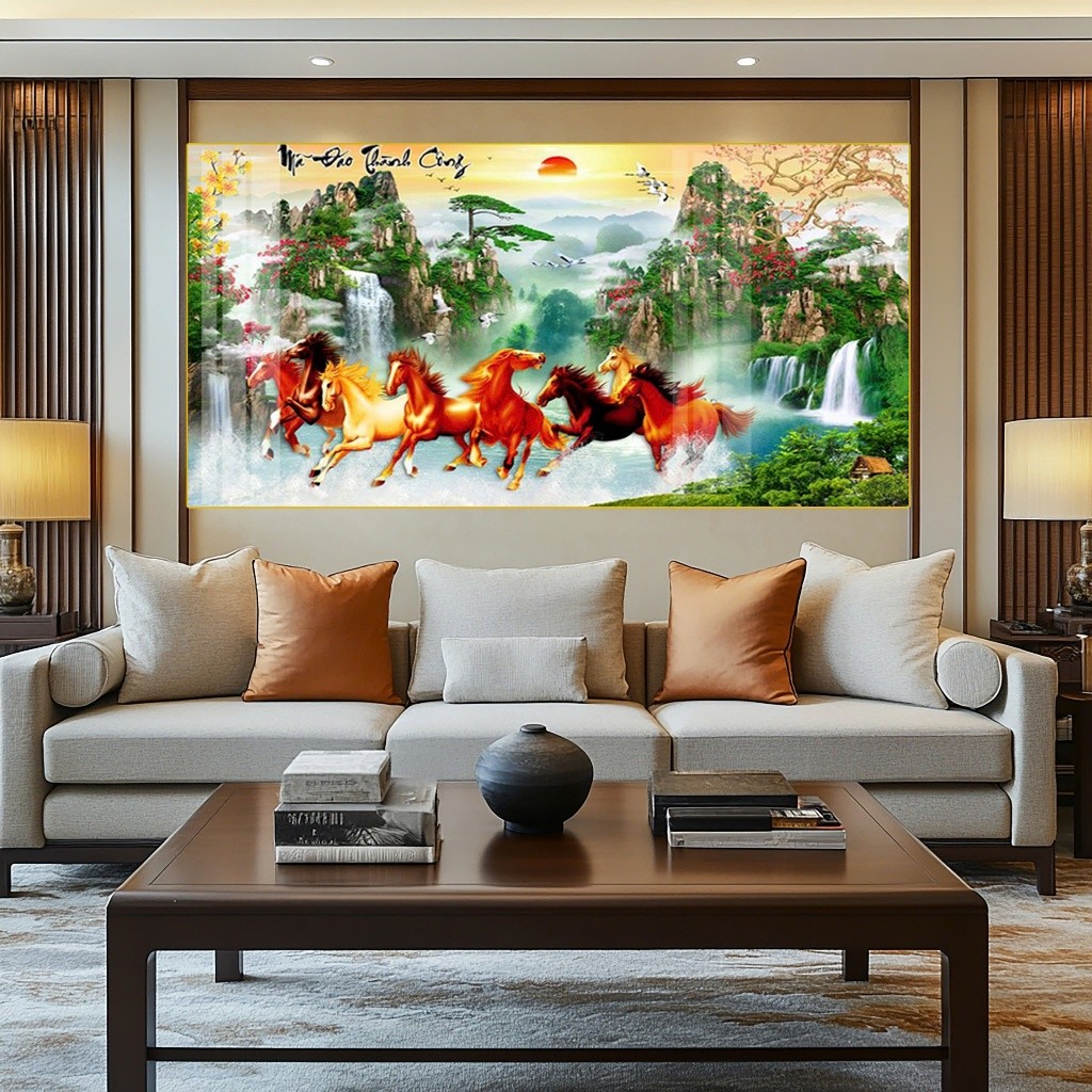 Tranh Treo Decor "Mã Đáo Thành Công" Tranh Decor - Tranh Treo Phòng khách, Tranh Treo phòng ngủ, Tranh tráng gương