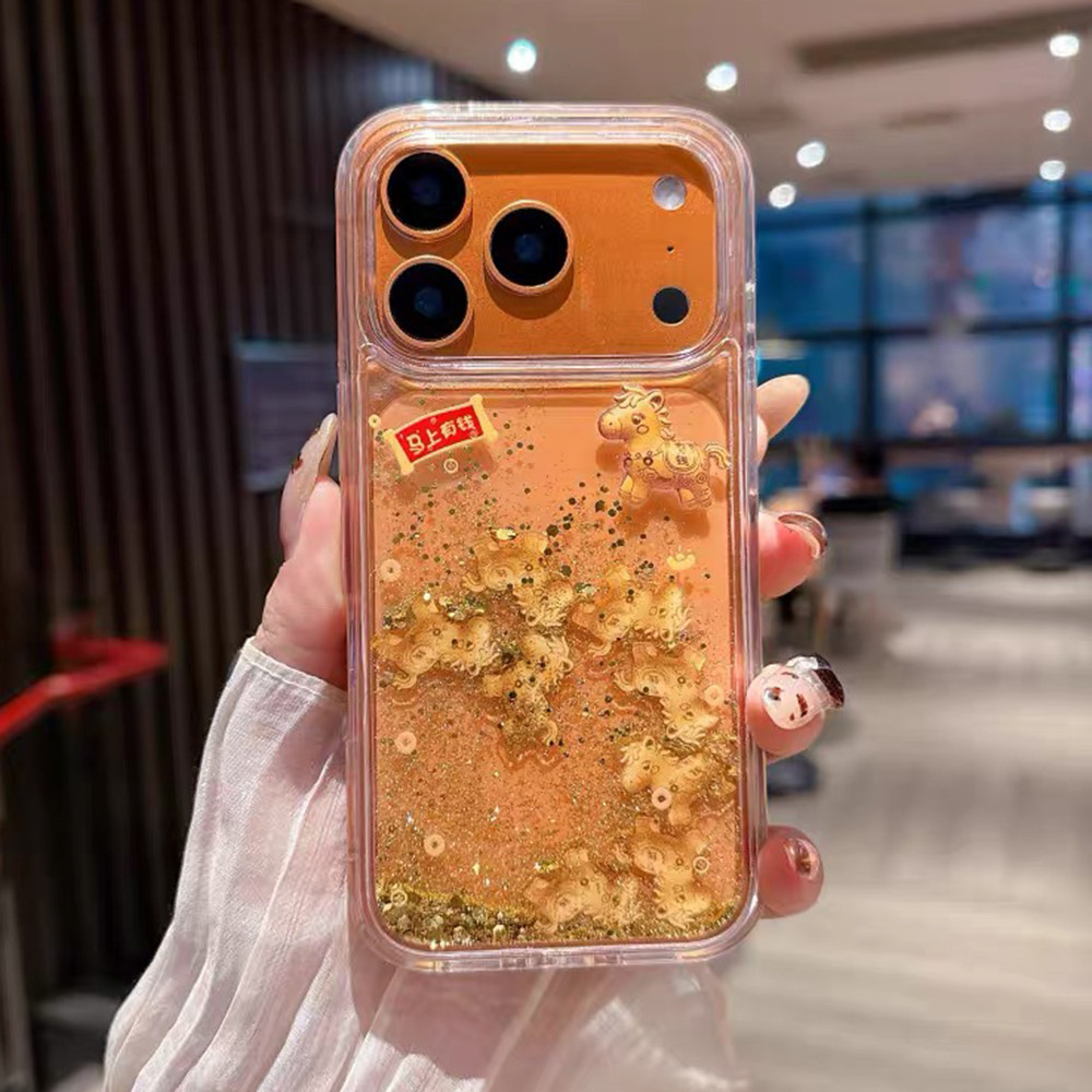 Goldfoil Sẽ Sớm Có Tiền Trôi Cát Acrylic Ốp Lưng Điện Thoại iPhone 17 Pro Max 16 15 14 13 12 Vỏ Bảo Vệ Chống Sốc
