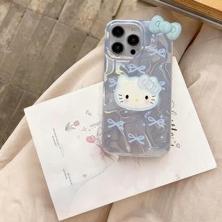 Ốp điện thoại in hình Hello Kitty đầy màu sắc hoạt hình cho OPPO A5 A3X A5X A5i A3 A6 Pro A20 A80 A60 5G A40 A17 A17K 4G A15 A15S A35 Girl Chain Ripple Gloss Beads Flash Laser Vỏ điện thoại