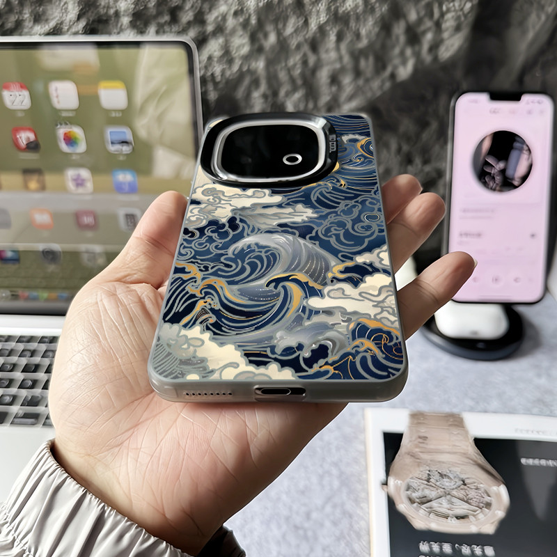 Dành cho iQOO 15 Ultra 15R 13 12 Pro Z10 Z11 Turbo Pro Z9 Neo 11/Neo 10 / 9 The Great Wave off Kanagawa Micro Matte Vỏ điện thoại cứng cho iQOO Z9 Turbo Z8 Vỏ iQOO chống sốc