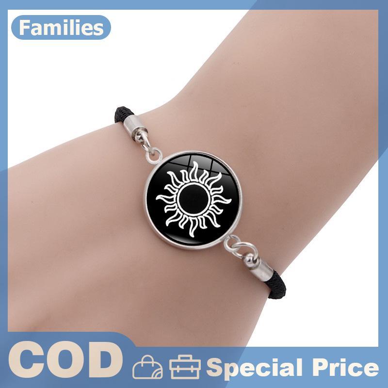 2 Cái / bộ Dạ Quang Cặp Đôi Mặt Trời Mặt Trăng Vòng Tay Dành Cho Nữ Có Thể Điều Chỉnh Dây Dệt Quyến Rũ Tình Bạn Bạn Gái Dự Tiệc Trang Sức Quà Tặng
