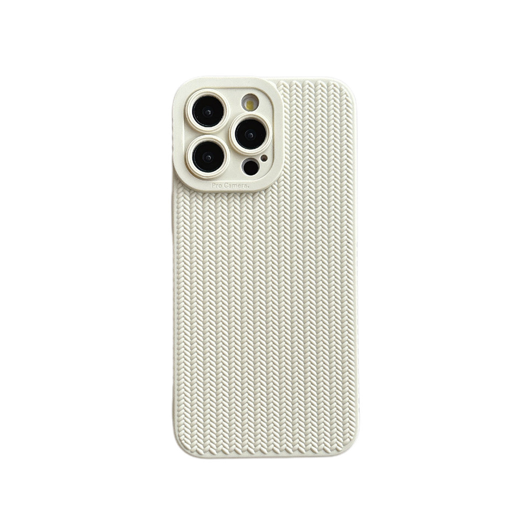 Họa tiết dệt Thích hợp cho iPhone16promax iPhone 13 Lỗ lớn chống sốc 14 Vỏ bảo vệ 15om đơn giản