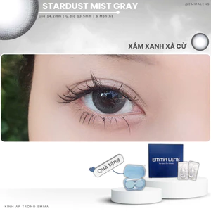 Kính Áp Tròng Stardust Mist Gray | Lens Xám Xanh Xà Cừ | Emma Lens