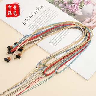 Vòng cổ handmade từ dứa và dây bện tinh tế, kèm mặt đá đẹp mắt