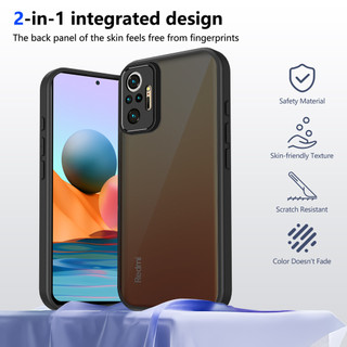 Dành Cho Redmi Note 10 Pro 4G Ốp điện thoại Cứng Mờ Da-Cảm Giác Mềm Khung TPU Chống Sốc Mỏng Vỏ