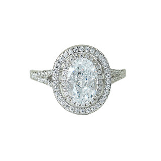 ❤ Cổ Điển Nhấp Nháy Hoa Đá Cắt Moissanite Full Kim Cương Bồ Câu Trứng Nhẫn Nữ Tiệc Cưới Trang Sức