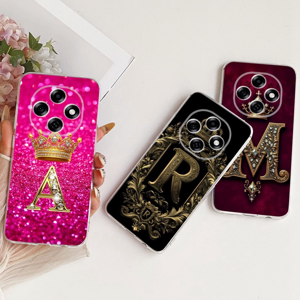 Ốp Lưng Trong Suốt Cho Oppo A6 Pro Trung Quốc PLN110 Chữ A-Z Sang Trọng Thời Trang Cool Crown Vỏ Mềm Oppo A6Pro Trung Quốc