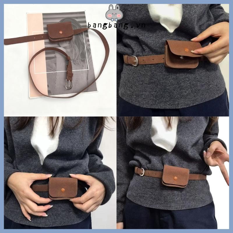 Bang Hợp Thời Trang Hàn Quốc Mini Túi Thắt Lưng PU Thời Trang Dành Cho Nữ Thời Trang
