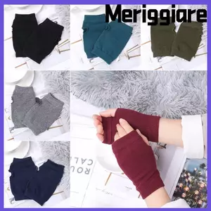 Găng tay len dệt kim MERIGGIARE dành cho nữ Cô gái cừu không ngón Len nửa Mitten