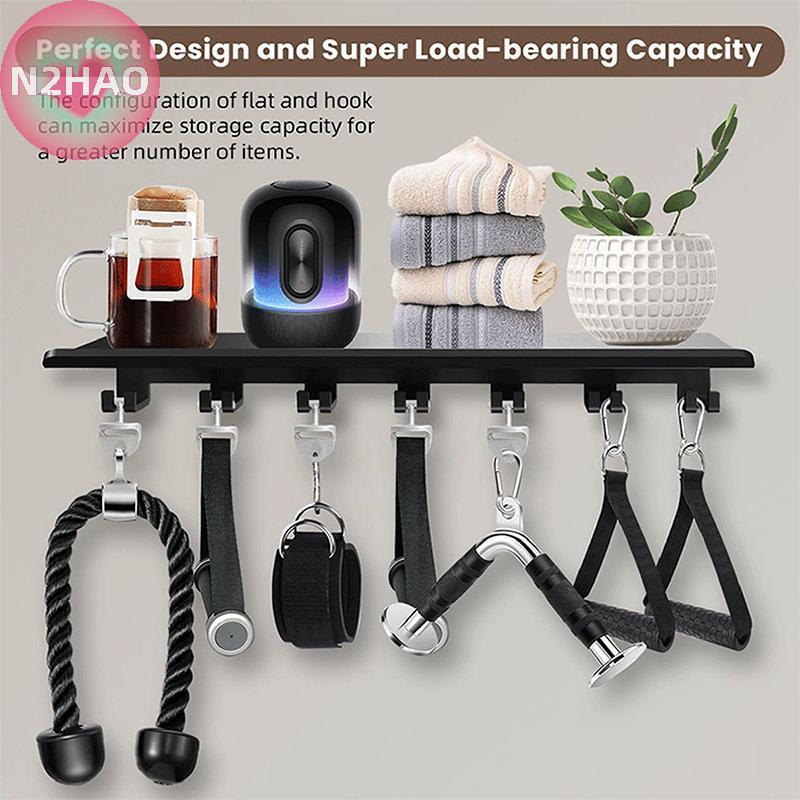 N2HAO Kệ Kim Loại Kệ Nổi Tổ Chức Cho Phòng Tập Gym Gia Đình Lưu Trữ T-Lock Adapter Giá Đỡ Móc Treo Phòng Tập Gym Giá Treo Tường Có Móc Giá Đỡ Tập Luyện n