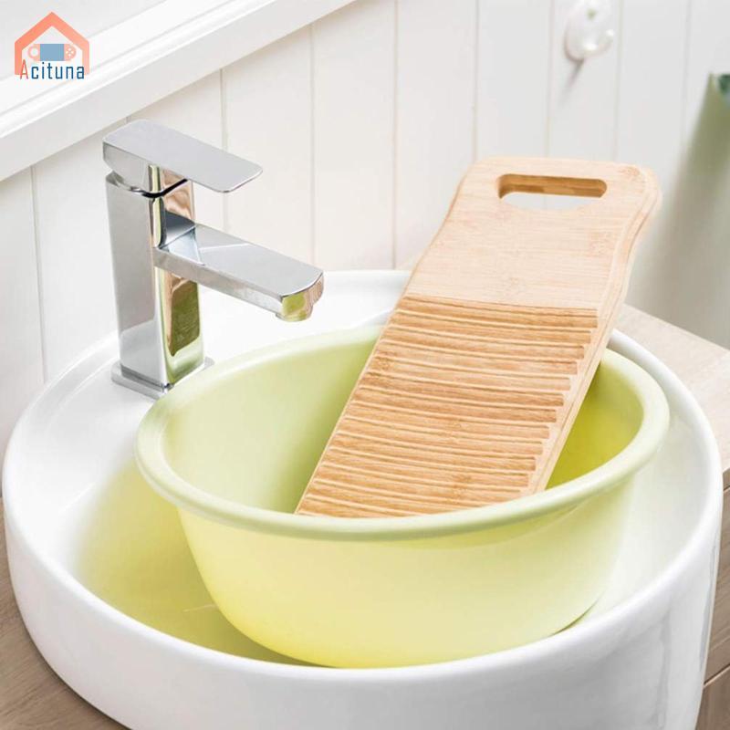 Bàn rửa tre để giặt quần áo thủ công, dụng cụ giặt chống trượt cho gia đình và trường học