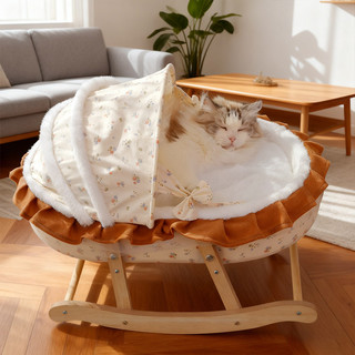 Giường cho mèo - Tổ giường bập bênh cho mèo, Võng Feline bằng gỗ có thể tháo rời của Pháp, Đồ dùng ghế cho mèo phổ thông Giường cho thú cưng