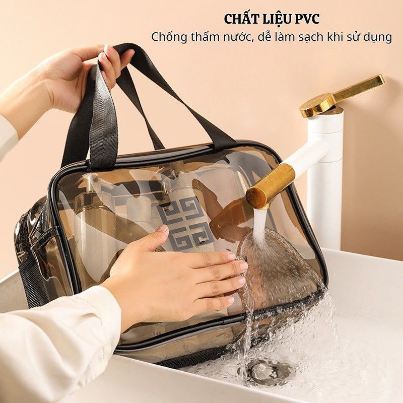 Túi Đựng Mỹ Phẩm Trong Suốt ENODA HOME Cao Cấp, Túi Nhựa PVC Đựng Đồ Trang Điểm Chống Thấm Nước TuiPVC002
