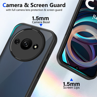 Dành Cho Redmi A3 / A3X 4G Ốp điện thoại Cứng Mờ Da-Cảm Giác Mềm Khung TPU Chống Sốc Mỏng Vỏ