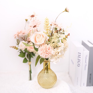 Hoa Giả Bó Lụa Cao Cấp Decor Trang Trí Nhà Cửa Phòng Khách Vintage Retro Bắc Âu Sang Trọng Hồng Cúc Chụp Ảnh Đám Cưới Mộc Mạc Phụ Kiện Nội Thất Thẩm Mỹ Ins Style Quà Tặng Đẹp Tinh Tế Chân Thật Bình Để Bàn Ban Công Studio Kiểu Dáng Hiện Đại Nghệ Thuật