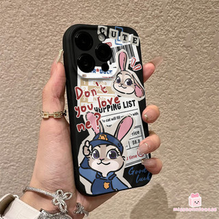 Ốp Lưng Cho Iphone 11 15 16 13 14 17 12 Pro Max 7Plus 16 15 8 14 7 Plus Air XR XS X Max SE Báo Graffiti Dễ Thương Judy Nick Cặp Đôi Nếp Nhăn Không Đều Matte Cover