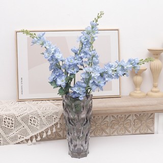Hoa Phi Yến Giả Larkspur Silk Flowers Long Stem Decor Home Room Premium Realistic Faux Delphinium Hyacinth Gladiolus Bouquet Wedding Party Photography Props Nordic Style Vintage Aesthetic Vase Filler Tall Branch Purple Pink White Blue Office Arrangement