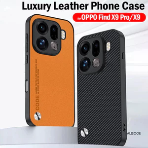 Da Funda Cho OPPO Find X9 X9 Pro Ốp Lưng Họa Tiết Sợi Sang Trọng PU-Leather Bảo Vệ Vỏ Chống Sốc Capa