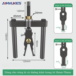 Vam Cảo Vòng Bi 2 Chấu, Dụng Cụ Tháo Vòng Bi Có Đường Kính Trong 15-75MM AIMVUKES