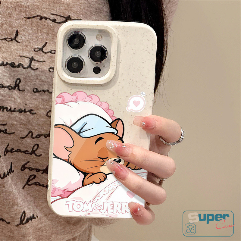 Ốp Lưng Tương Thích Cho IPhone 13 17 16 11 15 14 12 Pro Max Air XR X XS Max 16 8 14 15 6 6s Plus SE 2020 Hoạt Hình Thời Trang Dễ Thương Chuột Ngủ Mèo Bìa Mềm