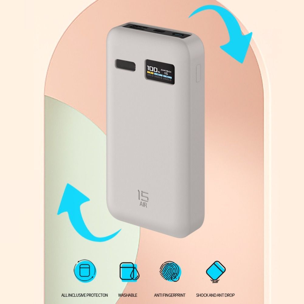 YMIFI Silicone, Bảo vệ chống sốc mềm, Vỏ bảo vệ di động chống bụi màu trơn chất lượng cao cho Du lịch CUKTECH No.15 AIR 15000mAh 100W