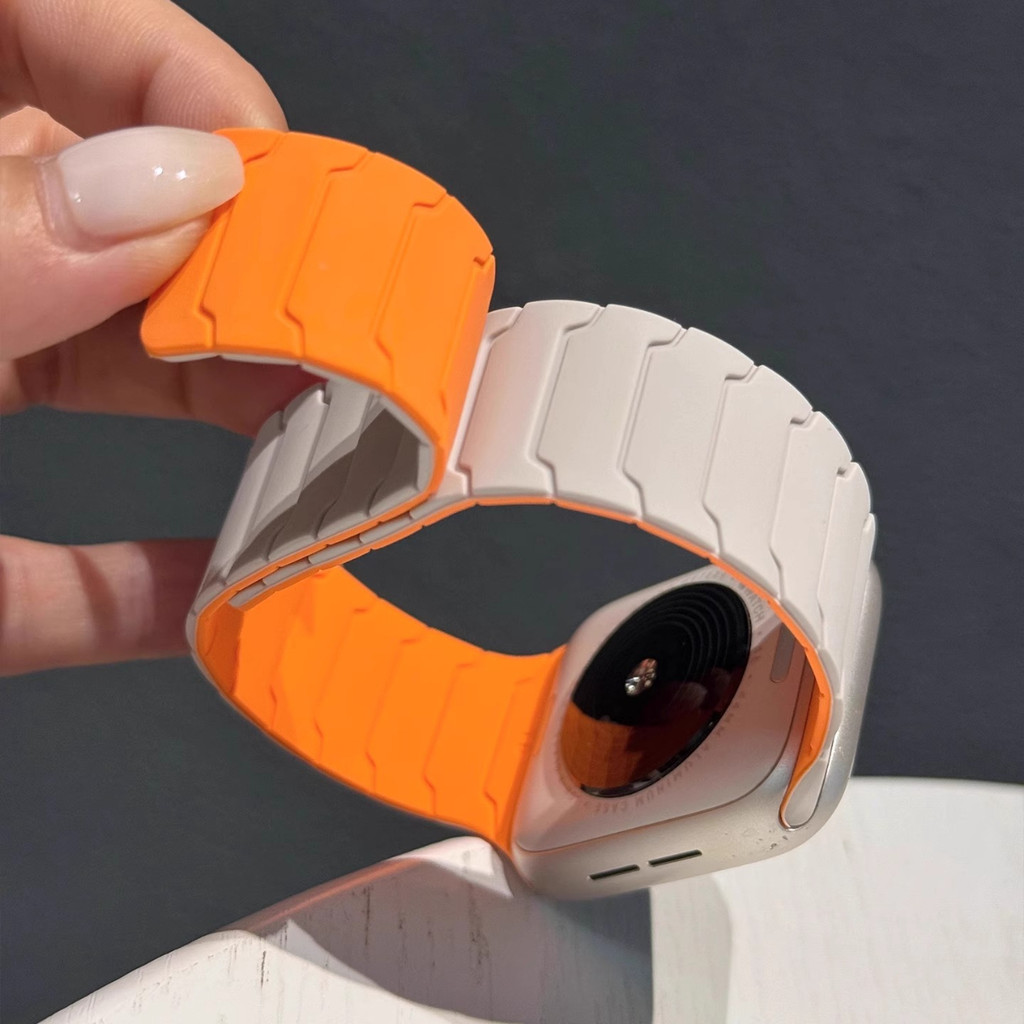 Dây đeo từ tính bằng silicon + Thay đổi sang Ultra Cover Case tương thích cho Apple Watch Series11 / 10 46mm 42mm 9 8 7 6 SE 5 4 45mm 44mm 41mm 40mm