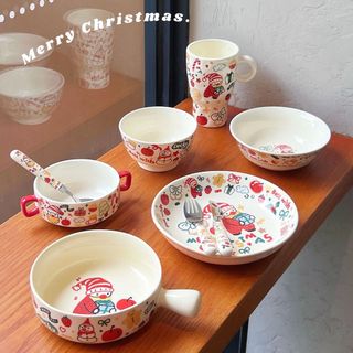 Quà Tặng Giáng Sinh Bộ Đồ Ăn Giá Trị Cao Lễ Cảm Giác Hộ Gia Đình Một Người Bộ Thực Phẩm Gốm Mì Bát Cơm Cốc