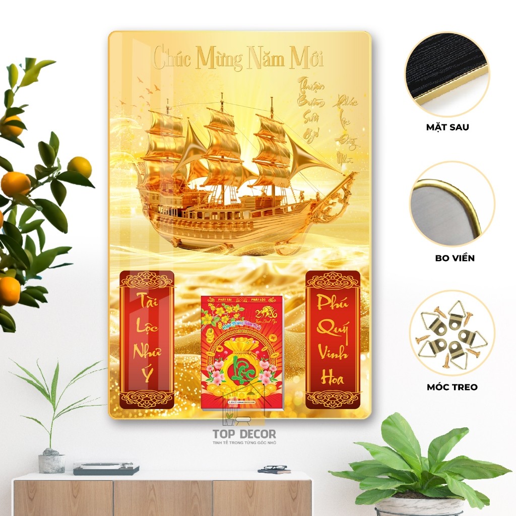 Lịch tết 2026 - Đốc Lịch Tráng Gương 2026 Decor phòng, quà tặng - Top Decor