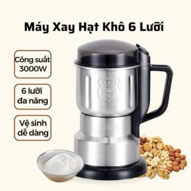 Máy xay hạt khô, xay bột,gia vị cà phê đa năng,công suất 300w,6 lưỡi dao cực bén, chất liệu cối inox