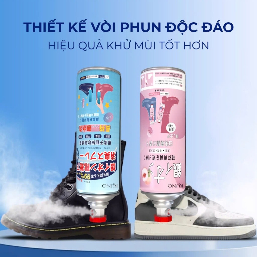 COMBO 5 Chai Xịt Khử Mùi Giày Dép NaNo Bạc, Xịt Khử Mùi Hôi Chân Nano 260ml