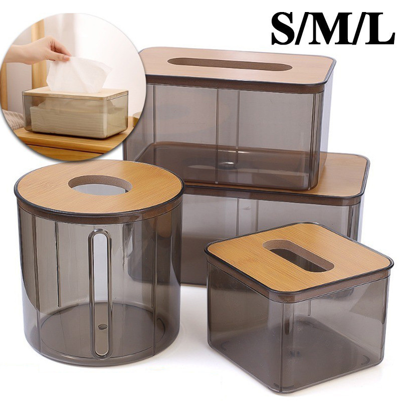 Hộp đựng khăn giấy trong suốt chống trượt / Hộp đựng khăn giấy gia dụng / Hộp đựng khăn ăn hình vuông