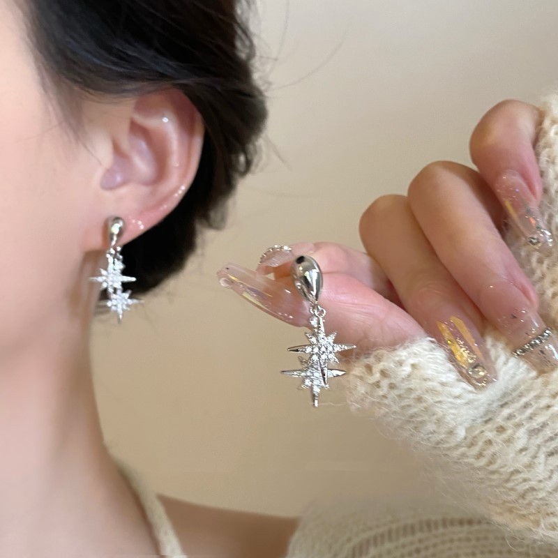 Bông Tai Măng Cụt Zircon Tinh Tế, Phù Hợp Làm Quà Tặng