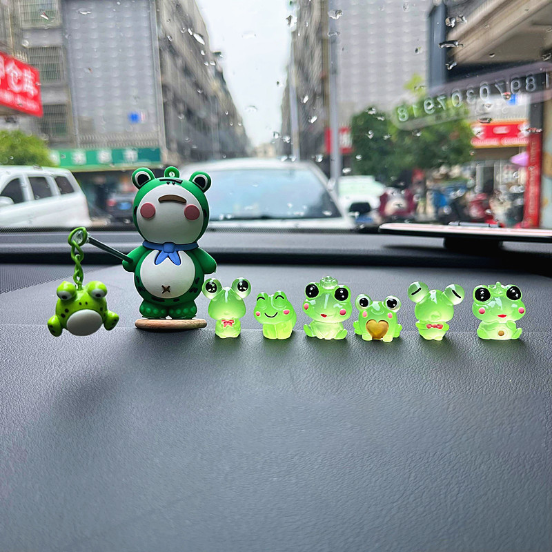Mô Hình Ếch Trang Trí Đa Năng - Phát Sáng Đêm, Ếch xanh cute trang trí xe máy, Xe Hơi, Xe Máy, Bàn Làm Việc