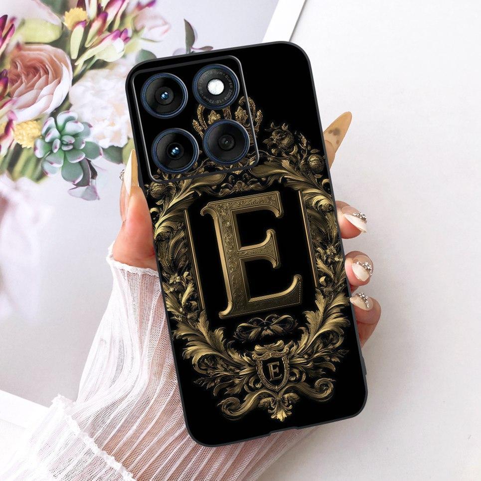 Dành Cho Motorola Moto Edge 60 60s 60 Fusion 60 Pro Ốp Lưng Màu Đen Mềm TPU Vỏ Điện Thoại Silicon Màu Đen Đỏ Họa Tiết Chữ Cái Vỏ