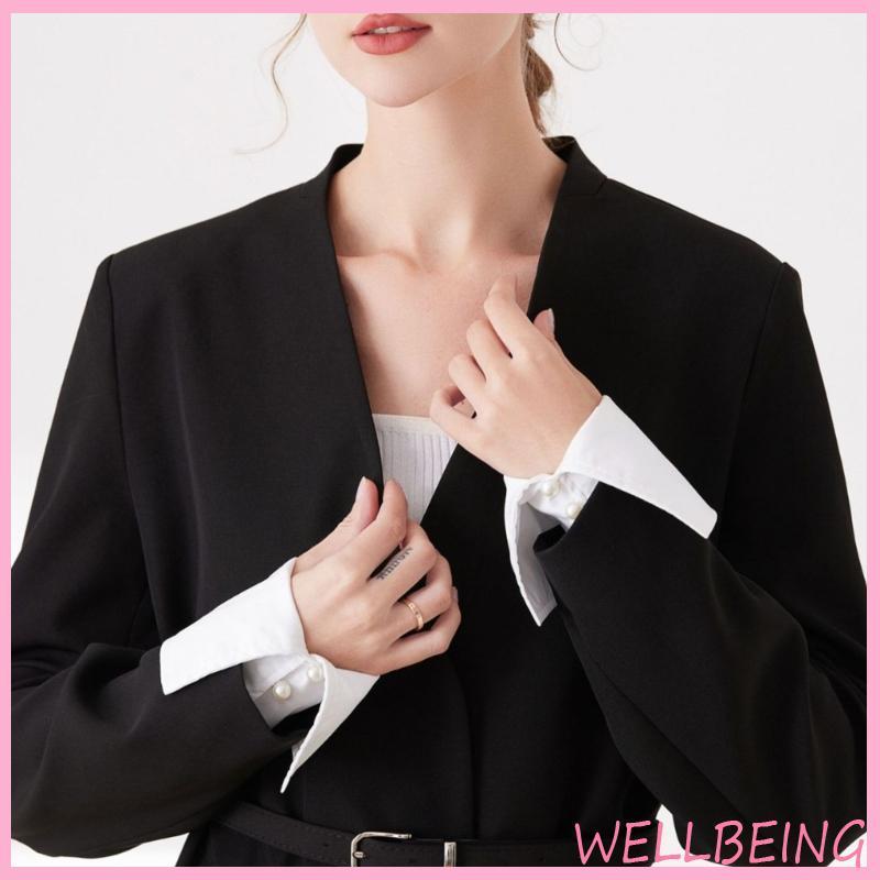 Wellb Giả Cổ Tay Còng Dài Cho Áo Sơ Mi - Đa Năng, Màu Trắng