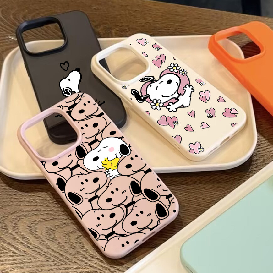 Ốp Điện Thoại Hoạt Hình Tình Yêu Snoopy Cho OPPO A57 A77S A58 A78 A79 A77 A38 A18 A17 A16 A15 A76 A96 A52 A92 A93 A53 A98 A3S A5S A5 A9 2020 Ốp Điện Thoại Di Động Họa Tiết Da Dễ Thương