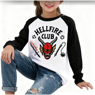 Áo thun theo chủ đề Stranger Things Hellfire Club - Áo thun ngắn tay cổ tròn hợp thời trang dành cho trẻ em Unisex