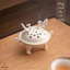 CXNP187 - Lư Xông Trầm Trang Trí Lư Xông Trầm Gốm Sứ Tam Cước – Họa Tiết Song Phụng - CXNP187
