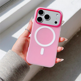 Vỏ từ tính màu kẹo hồng xanh hồng HỒNG cho IPhone 17 16 15 14 13 12 11 16e Air Pro Max X XS XR XSMAX 7 8 + Plus SE 2020 2022 Vỏ màu cam kẹo GDKK